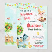 Uitnodiging om boerderij te verjaarden (Voorkant / Achterkant)