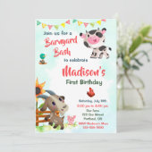 Uitnodiging om boerderij te verjaarden (Staand voorkant)