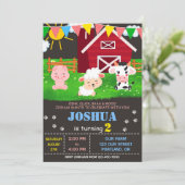 Uitnodiging om boerderij te verjaarden (Staand voorkant)