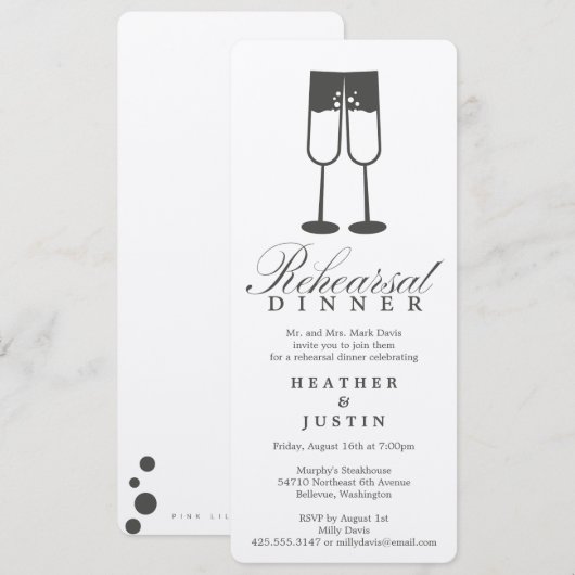 Uitnodiging om champagne te verhoren (Voorkant / Achterkant)