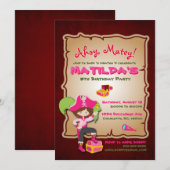 Uitnodiging om Cute Pirate Birthday te personalise (Voorkant / Achterkant)