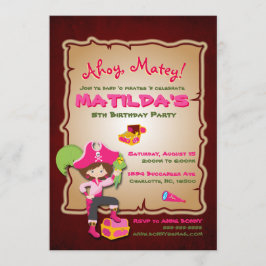 Uitnodiging om Cute Pirate Birthday te personalise