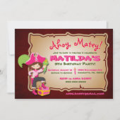 Uitnodiging om Cute Pirate Birthday te personalise (Voorkant)
