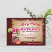 Uitnodiging om Cute Pirate Birthday te personalise (Staand voorkant)