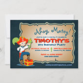 Uitnodiging om Cute Pirate Birthday te personalise (Voorkant)