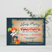 Uitnodiging om Cute Pirate Birthday te personalise (Staand voorkant)