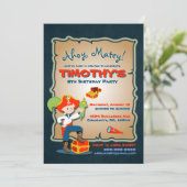 Uitnodiging om Cute Pirate Birthday te personalise (Staand voorkant)