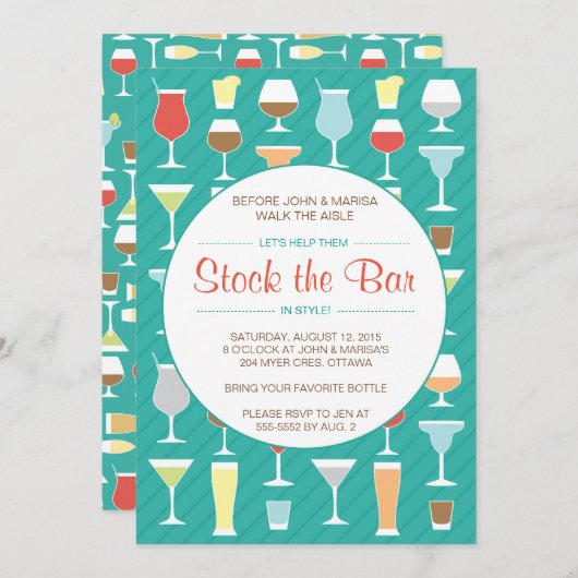 Uitnodiging om de bar te stockeren (Voorkant / Achterkant)