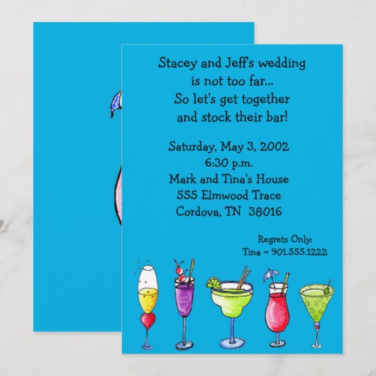 Uitnodiging om de bar te stockeren (Voorkant / Achterkant)