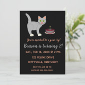 Uitnodiging om de dag uit te nodigen voor een katj (Staand voorkant)