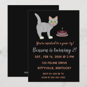 Uitnodiging om de dag uit te nodigen voor een katj (Voorkant / Achterkant)