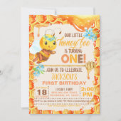 Uitnodiging om de eerste verjaardag van de bijen t (Voorkant)