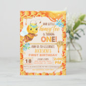 Uitnodiging om de eerste verjaardag van de bijen t (Staand voorkant)