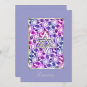 Uitnodiging om de Mitzvah Star van David Damask te (Voorkant / Achterkant)