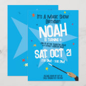 Uitnodiging om de verjaardag van het Magic Show te (Voorkant / Achterkant)