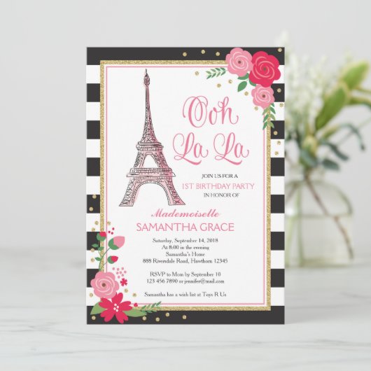Uitnodiging om de verjaardag van Parijs te vieren  (Staand voorkant)