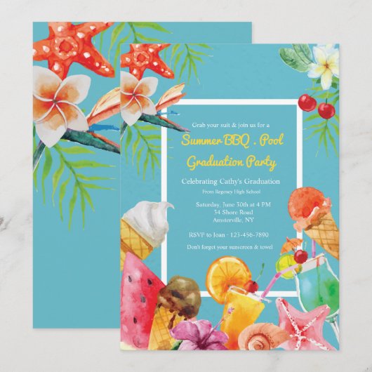 Uitnodiging om de zomer te vieren (Voorkant / Achterkant)