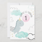  uitnodiging om dinosaur te Birthday (Voorkant)