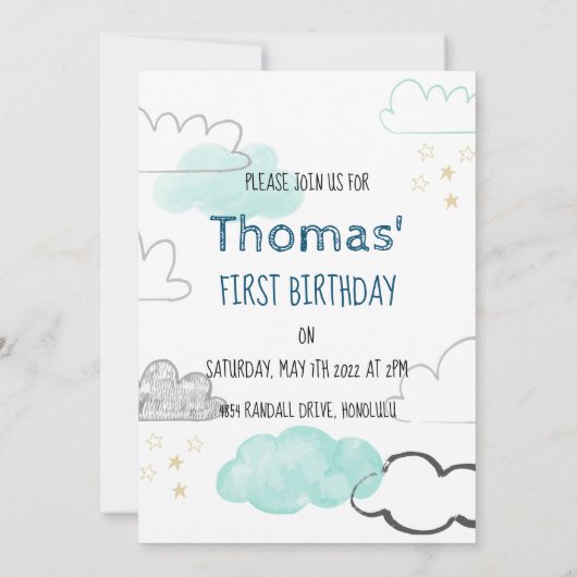  uitnodiging om dinosaur te Birthday (Achterkant)