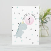  uitnodiging om dinosaur te Birthday (Staand voorkant)
