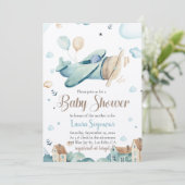 Uitnodiging om een Baby shower voor baby Boy te  - (Staand voorkant)