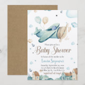 Uitnodiging om een Baby shower voor baby Boy te  - (Voorkant / Achterkant)