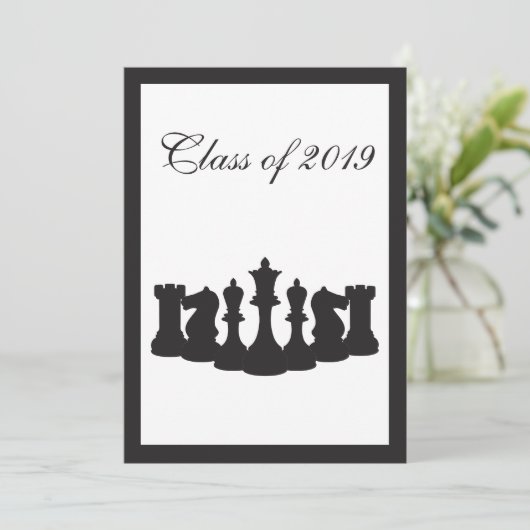 Uitnodiging om een Chess Graduation Party (Staand voorkant)