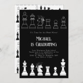 Uitnodiging om een Chess Graduation Party (Voorkant / Achterkant)