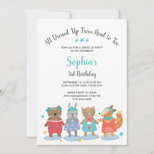 Uitnodiging om een feest te vieren voor meisjes (Voorkant)