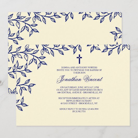 Uitnodiging om een Leaf Border (Voorkant / Achterkant)