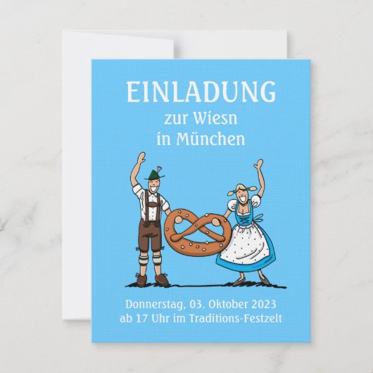 Uitnodiging om FESTIVAL München Couple Pretzel (Voorkant)