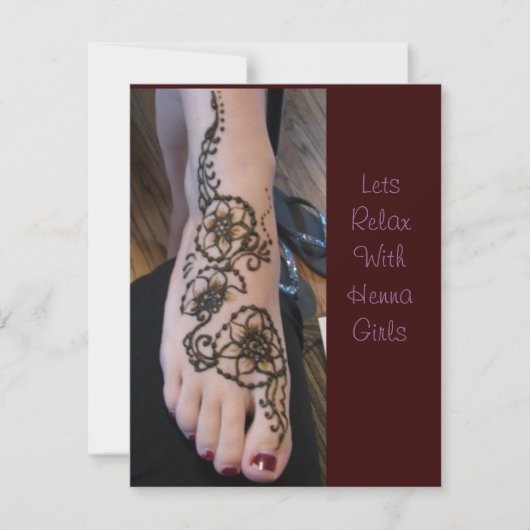 Uitnodiging om henna tijd te ontspannen (Voorkant)