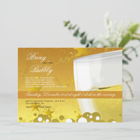 Uitnodiging om het nieuwjaarsjaar te vieren (Staand voorkant)