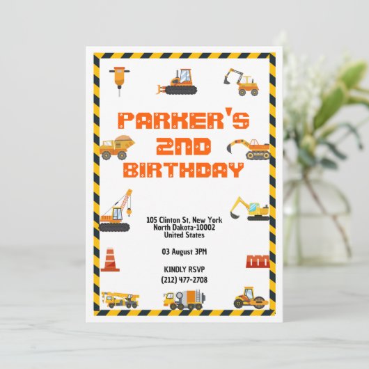 Uitnodiging om het thema "Bouwnijverheid" van de B (Staand voorkant)