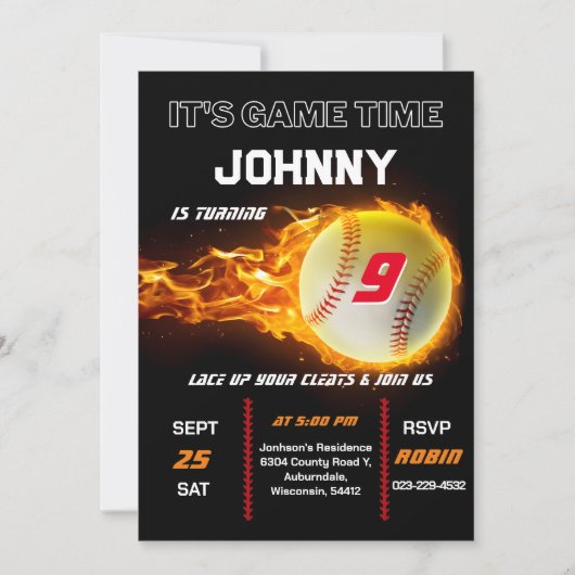 Uitnodiging om honkbal uit te geven (Voorkant)