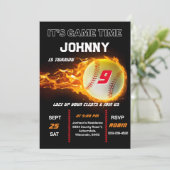 Uitnodiging om honkbal uit te geven (Staand voorkant)