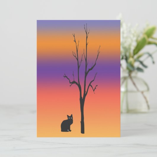 Uitnodiging om katten en bomen te hechten (Staand voorkant)