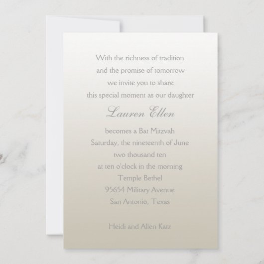 Uitnodiging om Mitzvah Crystal Snowflake (Achterkant)