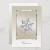 Uitnodiging om Mitzvah Crystal Snowflake (Voorkant / Achterkant)