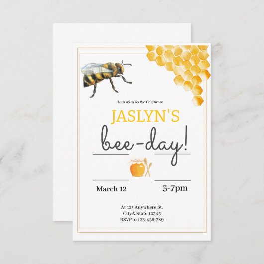 Uitnodiging om modern te zijn voor elke verjaardag (Voorkant / Achterkant)