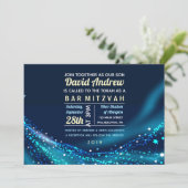 Uitnodiging om Stars Bar Bat Mitzvah te gloeien (Staand voorkant)