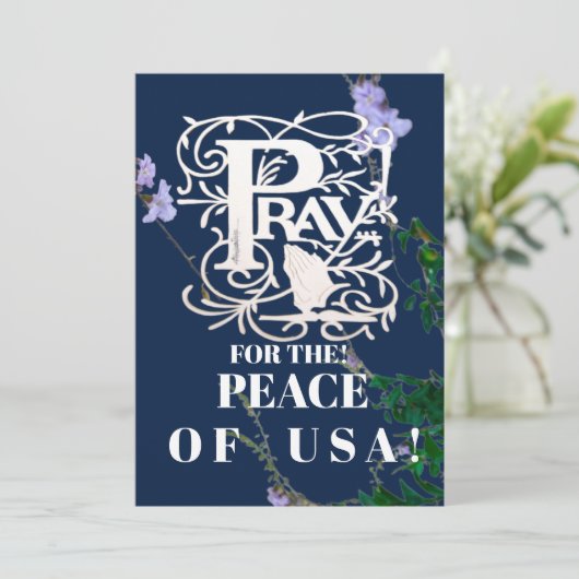 Uitnodiging om te bidden voor de vrede van de VS (Staand voorkant)