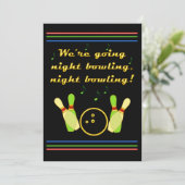 Uitnodiging om te gaan Night Bowling Neon Retro St (Staand voorkant)