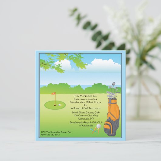 Uitnodiging om te golfen (Staand voorkant)