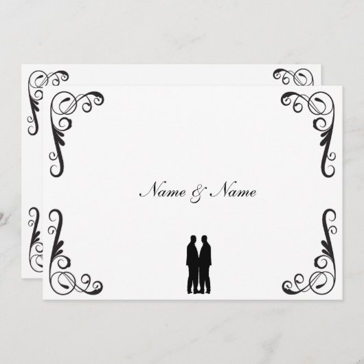 Uitnodiging om te wedden - Twee Grooms (Voorkant / Achterkant)