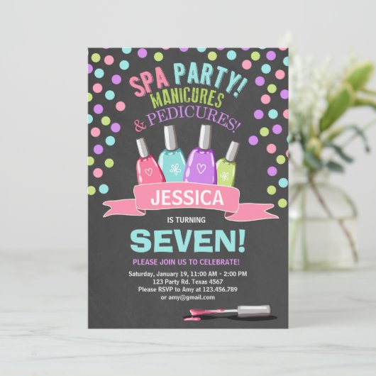 Uitnodiging om te worden geboren Manicures Salon P (Staand voorkant)