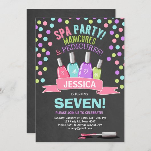 Uitnodiging om te worden geboren Manicures Salon P (Voorkant / Achterkant)