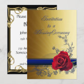 Uitnodiging om te zinken met een rode roos van lie (Voorkant / Achterkant)