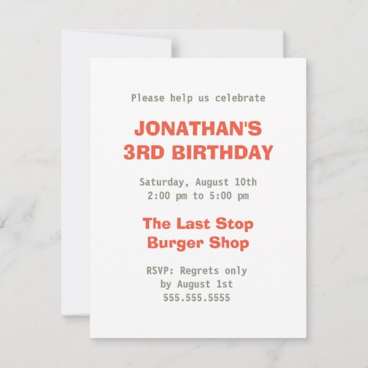 Uitnodiging om verjaardag van kinderen - Trein (Achterkant)