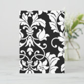 Uitnodiging om zwart Mitzvah en witte Damask (Staand voorkant)